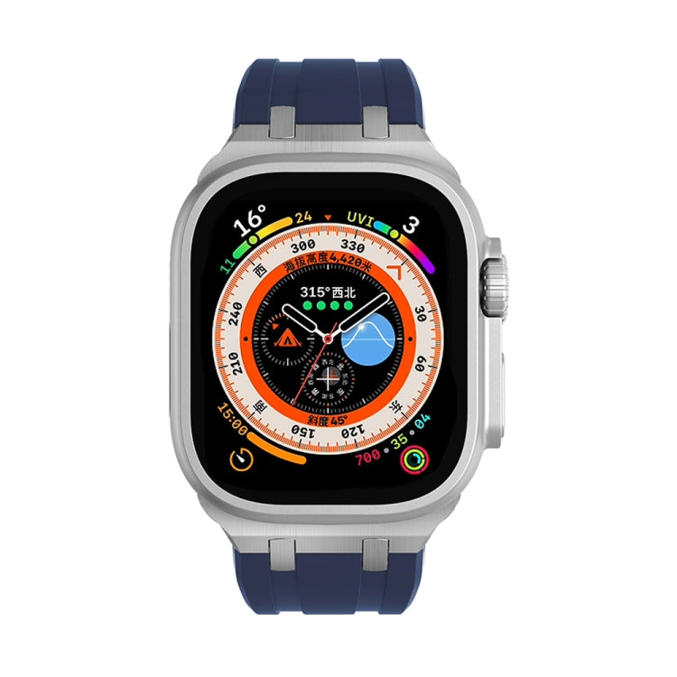 AP Silicone Watch Band For Apple Watch 6 44mm(Silver Blue) by buy2fix