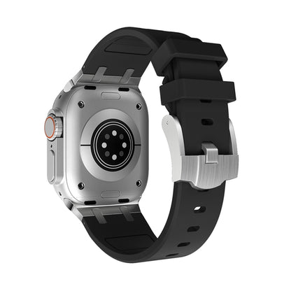 AP Silicone Watch Band For Apple Watch 5 40mm(Silver Black) by buy2fix