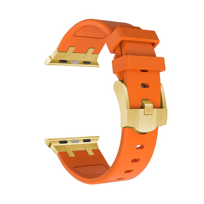 AP Silicone Watch Band For Apple Watch 5 40mm(Gold Orange) - Watch Bands by buy2fix | Online Shopping UK | buy2fix