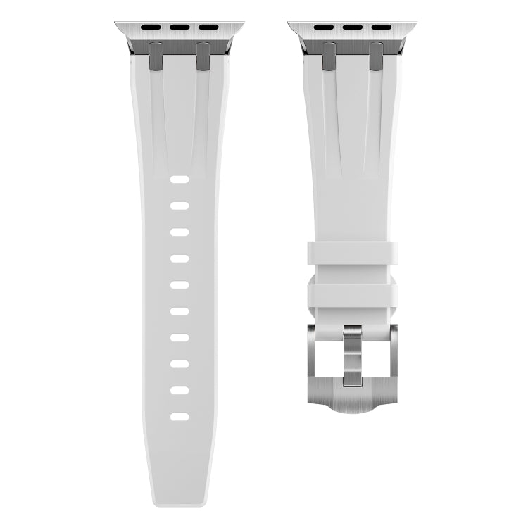 AP Silicone Watch Band For Apple Watch 5 40mm(Silver White) - Watch Bands by buy2fix | Online Shopping UK | buy2fix
