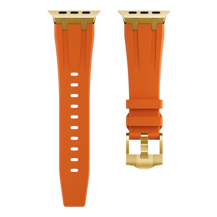 AP Silicone Watch Band For Apple Watch 4 44mm(Gold Orange) - Watch Bands by buy2fix | Online Shopping UK | buy2fix