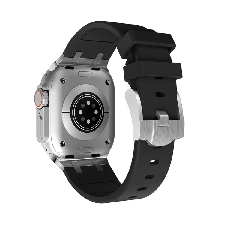 AP Silicone Watch Band For Apple Watch 3 38mm(Silver Black) by buy2fix