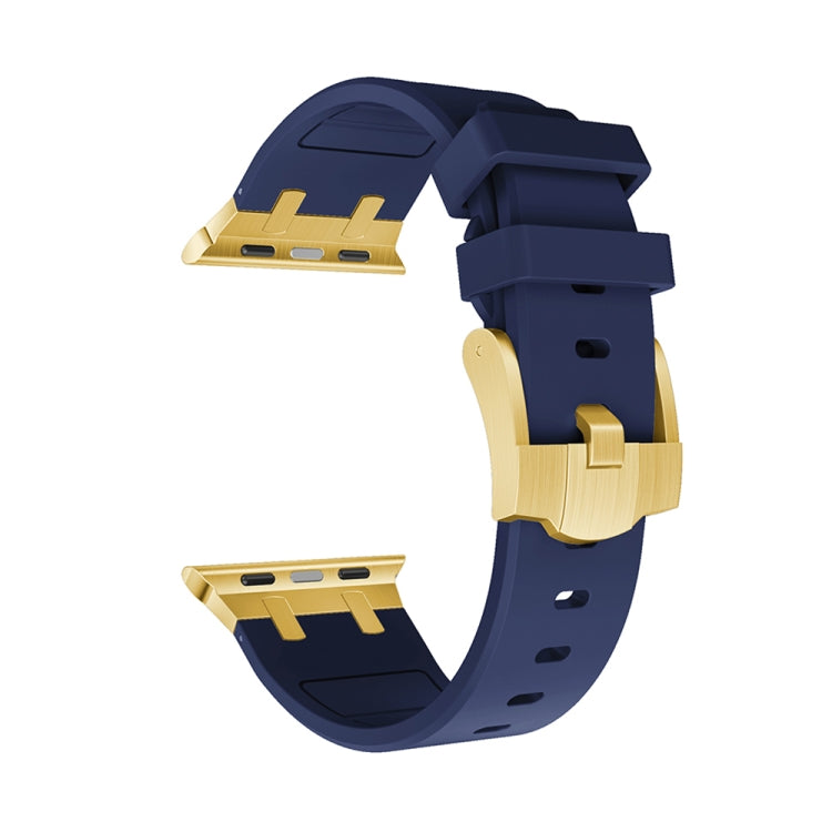 AP Silicone Watch Band For Apple Watch 3 38mm(Gold Blue) by buy2fix