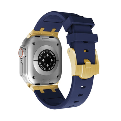 AP Silicone Watch Band For Apple Watch 3 38mm(Gold Blue) by buy2fix