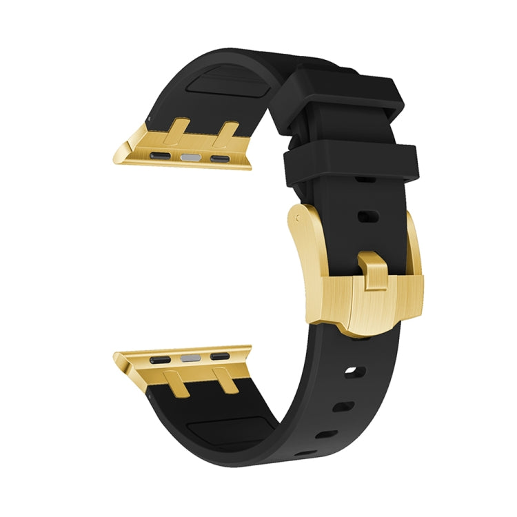 AP Silicone Watch Band For Apple Watch 42mm(Gold Black) by buy2fix