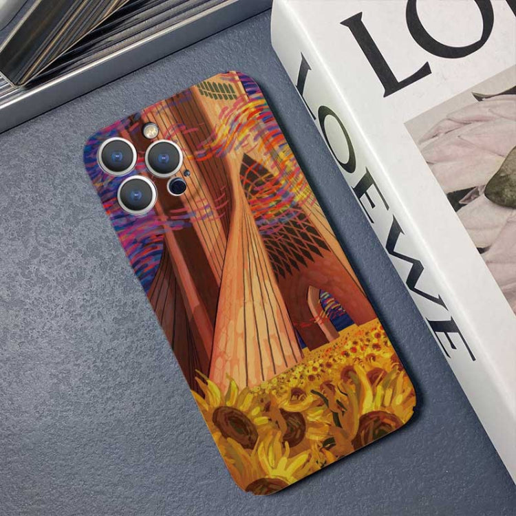 For iPhone 13 Pro Max Precise Hole Oil Painting Pattern PC Phone Case(Architectural Painting) - iPhone 13 Pro Max Cases by buy2fix | Online Shopping UK | buy2fix