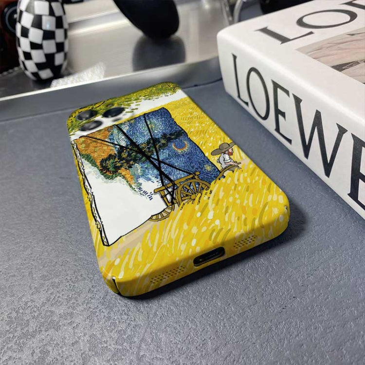 For iPhone X / XS Precise Hole Oil Painting Pattern PC Phone Case(Inkwash) by buy2fix