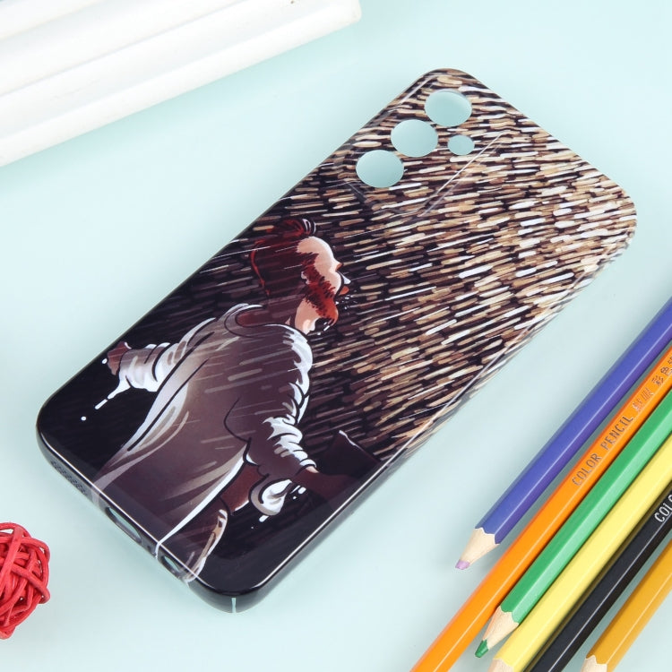 For Samsung Galaxy S23 Ultra 5G Precise Hole Oil Painting Pattern PC Phone Case(Rain) - Galaxy S23 Ultra 5G Cases by buy2fix | Online Shopping UK | buy2fix