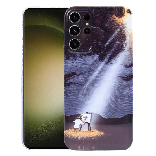 For Samsung Galaxy S23 Ultra 5G Precise Hole Oil Painting Pattern PC Phone Case(Shine)