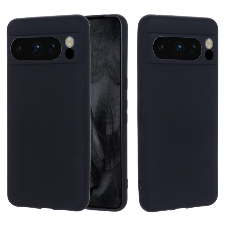 For Google Pixel 8 Pro Pure Color Liquid Silicone Shockproof Phone Case(Black) by buy2fix