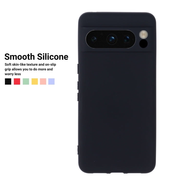 For Google Pixel 8 Pro Pure Color Liquid Silicone Shockproof Phone Case(Black) by buy2fix