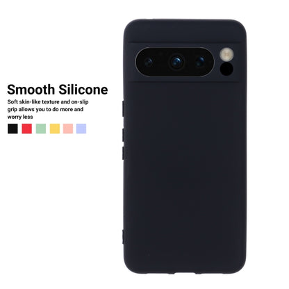 For Google Pixel 8 Pro Pure Color Liquid Silicone Shockproof Phone Case(Black) by buy2fix