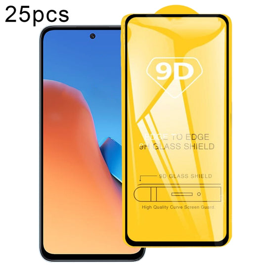 For Xiaomi Redmi 12 / 12R / 12 5G / Note 12R / Poco M6 Pro 5G 25pcs 9D Full Glue Screen Tempered Glass Film