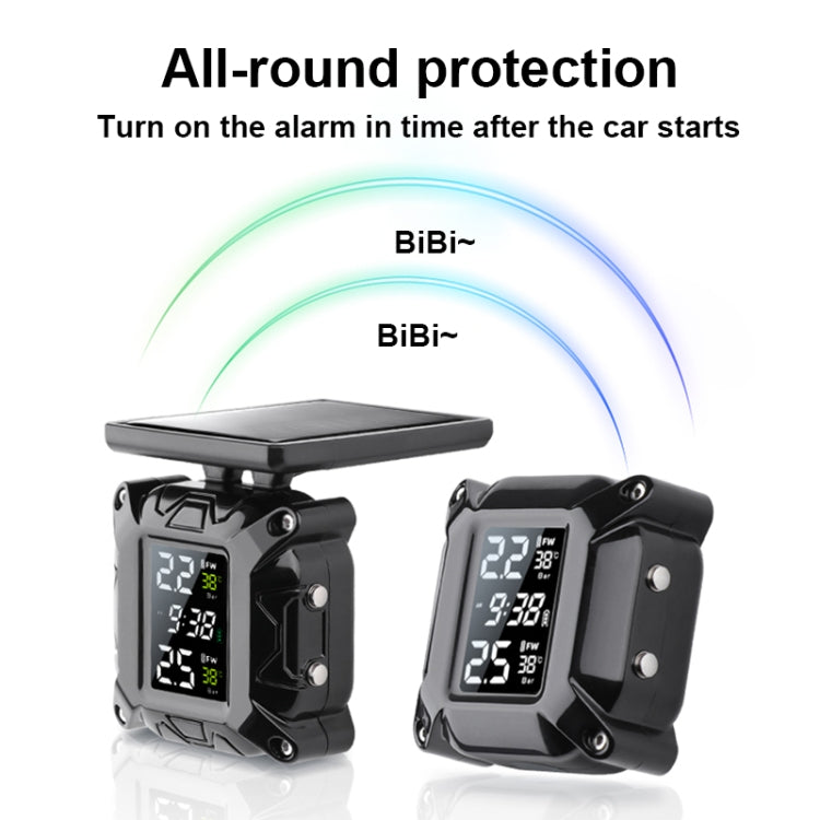 M9 Color Screen Motorcycle Solar Wireless Tire Pressure Monitor With Rear Mirror Bolt Mount by buy2fix