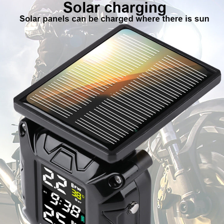 M9 Color Screen Motorcycle Solar Wireless Tire Pressure Monitor With Rear Mirror Bolt Mount by buy2fix