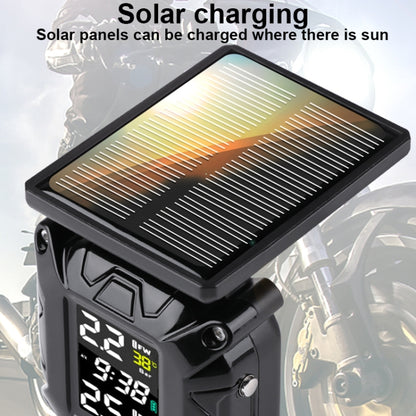 M9 Color Screen Motorcycle Solar Wireless Tire Pressure Monitor With Rear Mirror Bolt Mount by buy2fix
