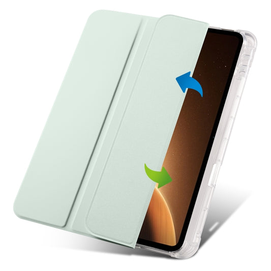 For OPPO Pad 2 11.6 2023 3-fold Clear TPU Smart Leather Tablet Case with Pen Slot(Light Green) by buy2fix