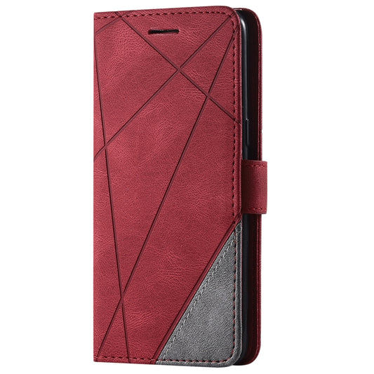 For Samsung Galaxy S8 Skin Feel Splicing Horizontal Flip Leather Case with Holder & Card Slots & Wallet & Photo Frame(Red) by buy2fix