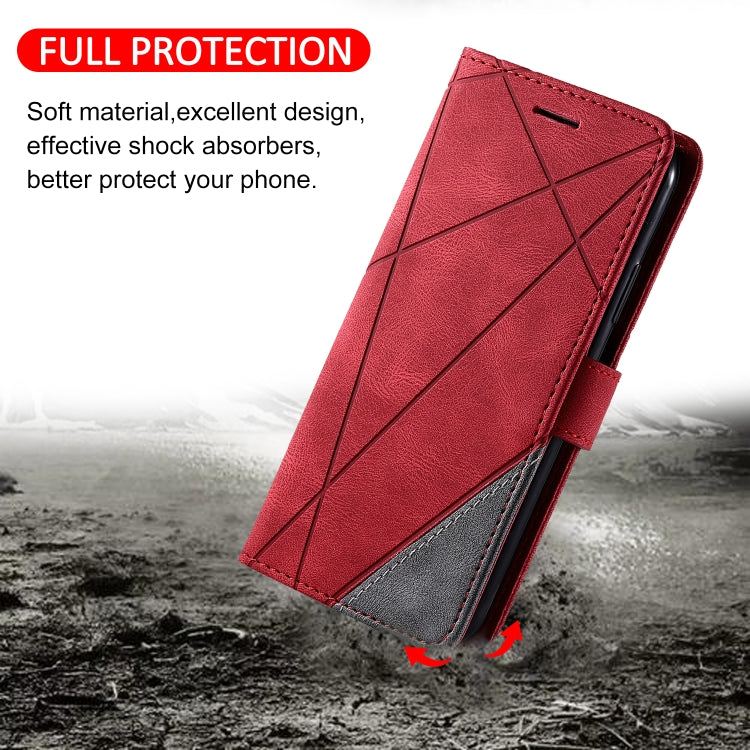 For Samsung Galaxy S8 Skin Feel Splicing Horizontal Flip Leather Case with Holder & Card Slots & Wallet & Photo Frame(Red) - Samsung Accessories by buy2fix | Online Shopping UK | buy2fix