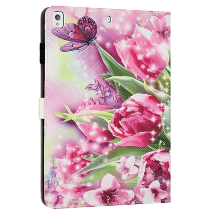 For iPad 10.2 2021 / 2020 Painted Leather Smart Tablet Case(Rose Butterfly) by buy2fix