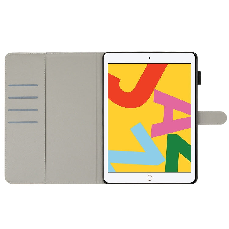 For iPad 10.2 2021 / 2020 Painted Leather Smart Tablet Case(Rose Butterfly) by buy2fix