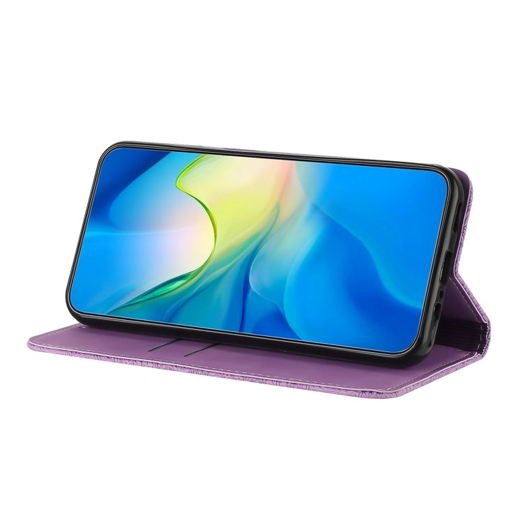 For Samsung Galaxy S20 FE Ethnic Embossed Adsorption Leather Phone Case(Purple) by buy2fix