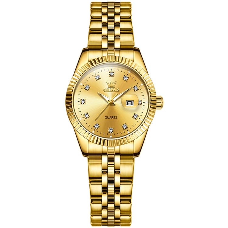 OLEVS 5526 Women Diamond Set Luminous Waterproof Quartz Watch(Gold) - Metal Strap Watches by OLEVS | Online Shopping UK | buy2fix