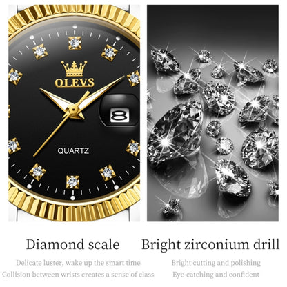 OLEVS 5526 Women Diamond Set Luminous Waterproof Quartz Watch(Black) - Metal Strap Watches by OLEVS | Online Shopping UK | buy2fix