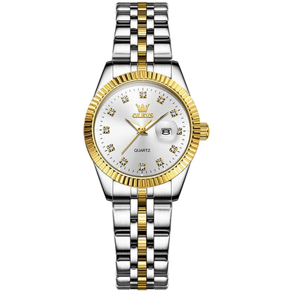 OLEVS 5526 Women Diamond Set Luminous Waterproof Quartz Watch(White) - Metal Strap Watches by OLEVS | Online Shopping UK | buy2fix