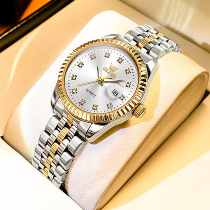 OLEVS 5526 Women Diamond Set Luminous Waterproof Quartz Watch(White) - Metal Strap Watches by OLEVS | Online Shopping UK | buy2fix