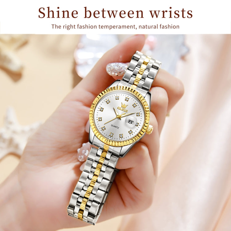 OLEVS 5526 Women Diamond Set Luminous Waterproof Quartz Watch(White) - Metal Strap Watches by OLEVS | Online Shopping UK | buy2fix