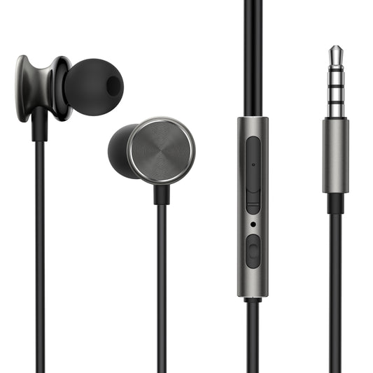 JOYROOM JR-EW03 3.5mm In-Ear Metal Wired Earphone, Length: 1.2m(Black) - In Ear Wired Earphone by JOYROOM | Online Shopping UK | buy2fix