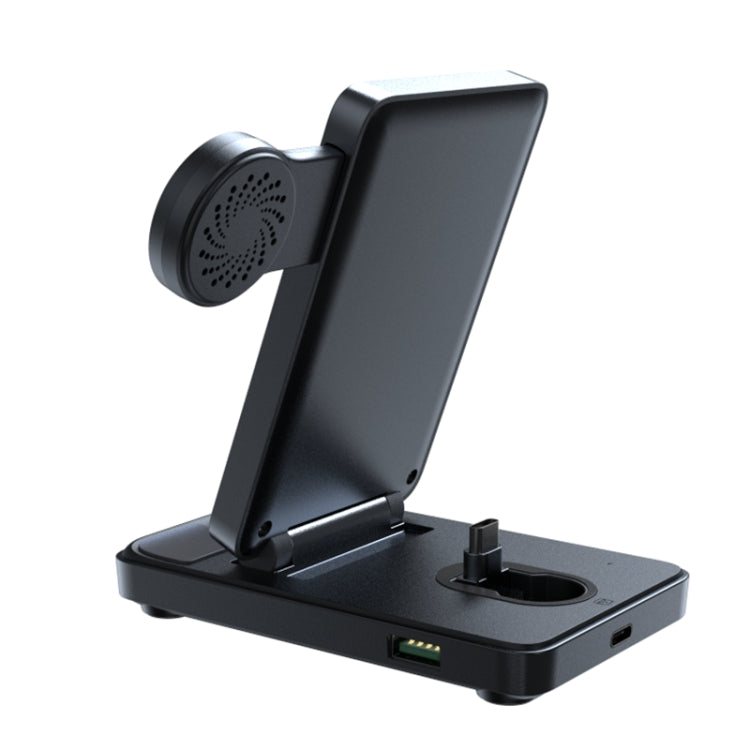 JOYROOM JR-WQS01 4 in 1 Wireless Charging Stand For Type-C Cellphone&Earphone / Samsung Watch Series(Black) - Wireless Charger by JOYROOM | Online Shopping UK | buy2fix