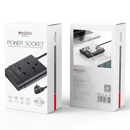 Yesido MC-08 4 Ports + 6 USB Ports 2650W Multi-functional High Power Socket(EU Plug) - Extension Socket by Yesido | Online Shopping UK | buy2fix