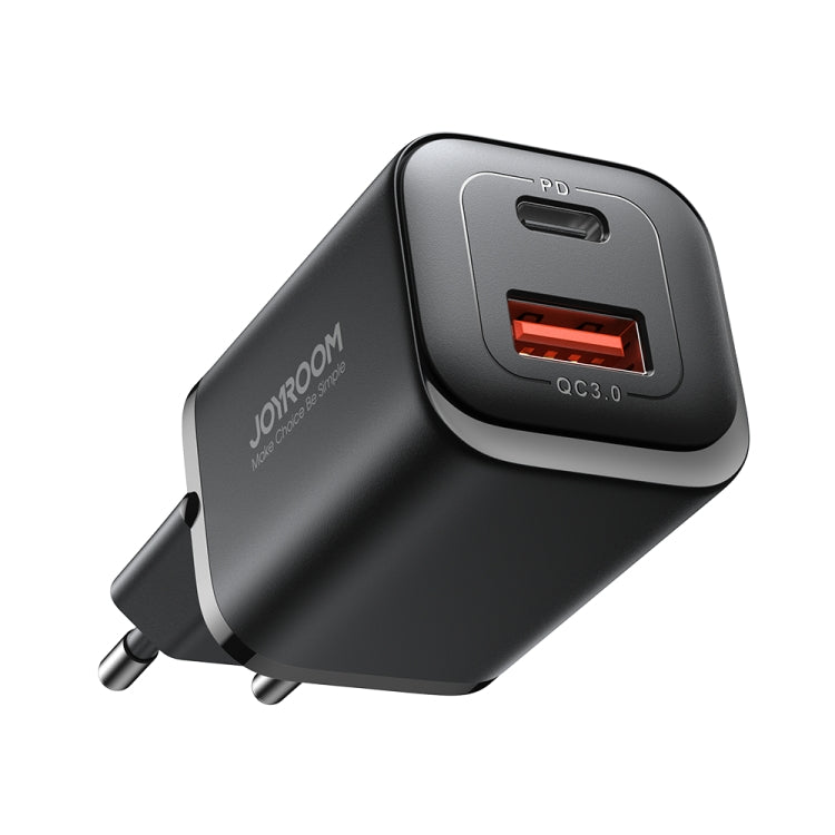 JOYROOM TCF08 30W USB+USB-C / Type-C Dual Port Charger, Plug:EU Plug(Black) - USB Charger by JOYROOM | Online Shopping UK | buy2fix