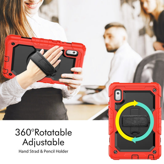 For Lenovo Tab M9 Silicone Hybrid PC Tablet Case with Shoulder Strap(Red) by buy2fix