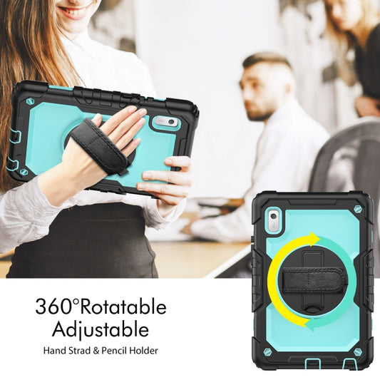 For Lenovo Tab M9 Silicone Hybrid PC Tablet Case with Shoulder Strap(Light Blue PC) by buy2fix