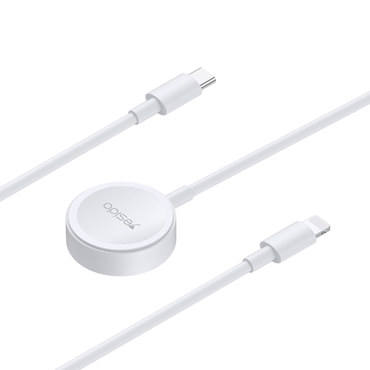 Yesido CA113 For Apple Watch 2 in 1 USB-C / Type-C to 8 Pin Wireless Magnetic Watch Charger, Cable Length: 1.2m(White) - Charger / Holder by Yesido | Online Shopping UK | buy2fix