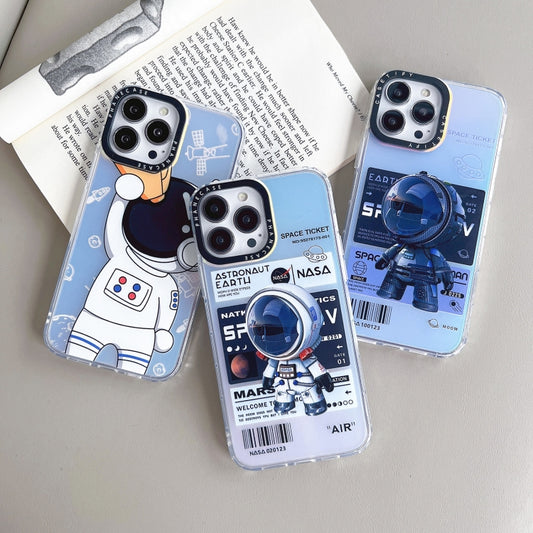 For iPhone 14 Astronaut Pattern Shockproof PC Protective Phone Case(Black) by buy2fix