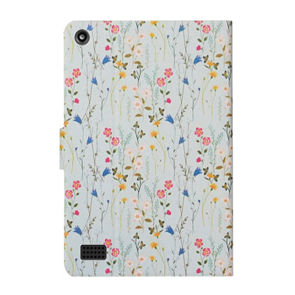 For Amazon Kindle Fire 7 (2019) Flower Pattern Horizontal Flip Leather Case with Card Slots & Holder(Small Floral) - Mobile Accessories by buy2fix | Online Shopping UK | buy2fix