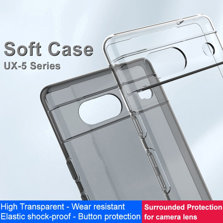 For Google Pixel 7a IMAK UX-5 Series Transparent Shockproof TPU Protective Phone Case(Transparent Black) - Google Cases by imak | Online Shopping UK | buy2fix