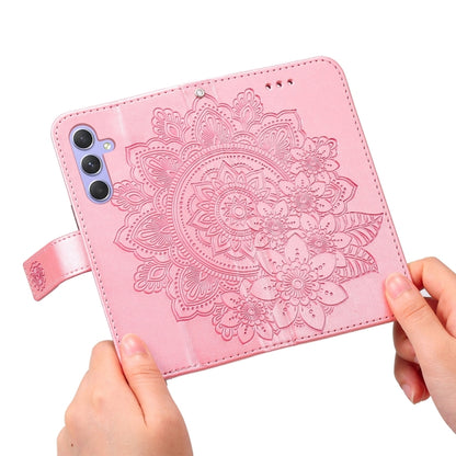 For Samsung Galaxy M54 5G 7-petal Flowers Embossing Leather Phone Case(Rose Gold) by buy2fix