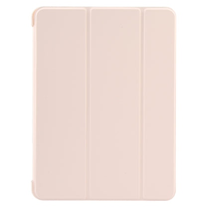 For iPad 10.9 2022 / Air 5 / Air 4 GEBEI 3-folding Holder Shockproof Flip Leather Tablet Case(Pink) - iPad 10th Gen 10.9 Cases by GEBEI | Online Shopping UK | buy2fix