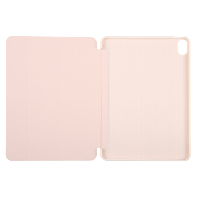 For iPad 10.9 2022 / Air 5 / Air 4 GEBEI 3-folding Holder Shockproof Flip Leather Tablet Case(Pink) - iPad 10th Gen 10.9 Cases by GEBEI | Online Shopping UK | buy2fix