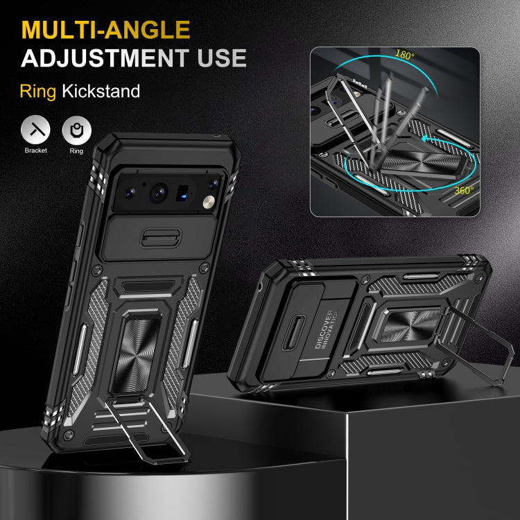 For Google Pixel 8 Pro Armor PC + TPU Camera Shield Phone Case(Black) by buy2fix