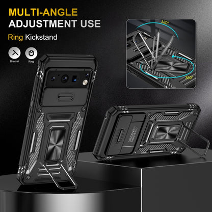 For Google Pixel 8 Pro Armor PC + TPU Camera Shield Phone Case(Black) by buy2fix