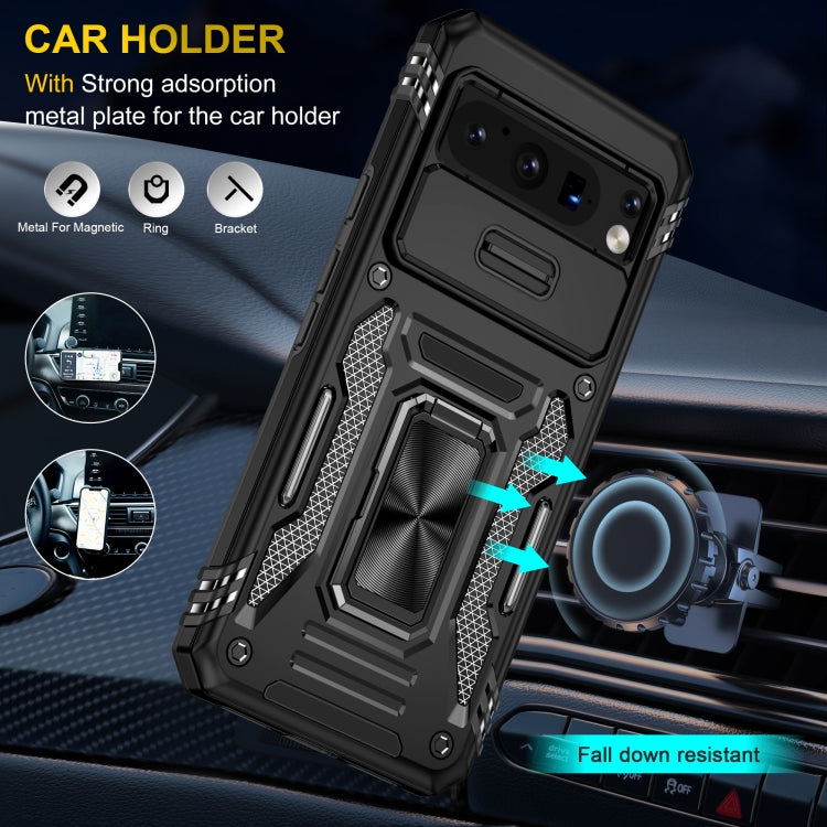 For Google Pixel 8 Pro Armor PC + TPU Camera Shield Phone Case(Black) by buy2fix