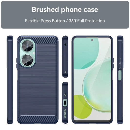 For Huawei Enjoy 60 Pro Brushed Texture Carbon Fiber TPU Phone Case(Blue) by buy2fix