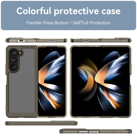 For Samsung Galaxy Z Fold5 Colorful Series Acrylic + TPU Phone Case(Transparent Grey) by buy2fix