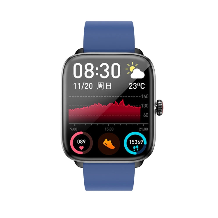 T20 1.96 inch IP67 Waterproof Silicone Band Smart Watch, Supports Dual-mode Bluetooth Call / Heart Rate Monitoring(Blue) - Smart Watches by buy2fix | Online Shopping UK | buy2fix